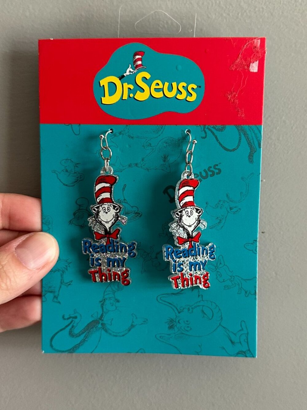 Dr. Seuss cat in the hat earrings